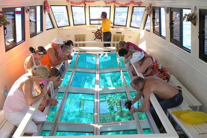 Sea Holiday Travel Glass -Bottom Boat 1